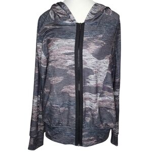 Terez Stylish Camouflage Zip-Up Hoodie Size Medium